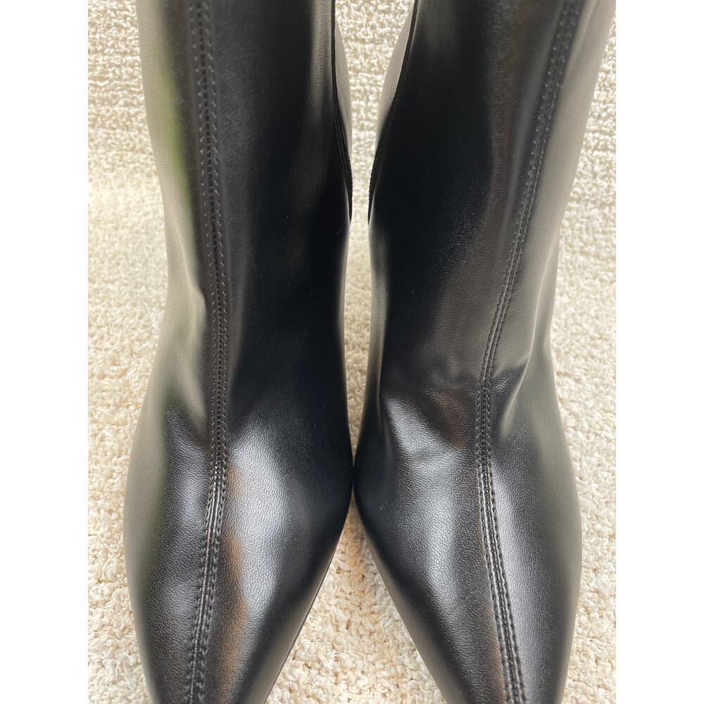 NINE WEST Black Women's 10M Stiletto Pointed Leather Boots - Picture 8 of 11